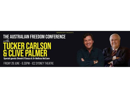 US media giant Tucker Carlson and Australian businessman Clive Palmer are joined by American filmmaker Dinesh D'Souza an...