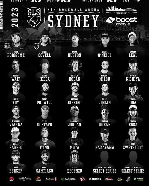Street League Skateboarding Sydney roster