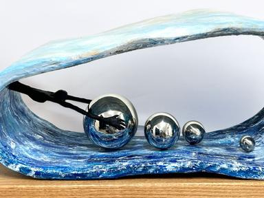 I paint on wood and work with resin and plaster, letting each material guide me with its own rhythm, texture, and quiet...