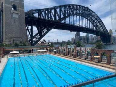Wonderful views of the harbour and North Sydney Olympic Pool, while enjoying a beautiful meal