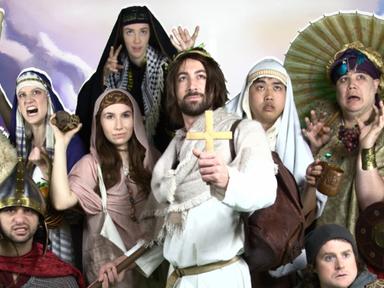 This rollercoaster comedy is bursting with jokes, fights and songs. See how Jesus stands up for what's right in the face...
