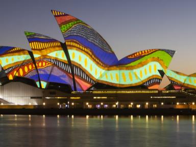 In 2022- the dawn projection will feature the artwork of Central Desert artist- David Miller- on the sails of the Sydney...