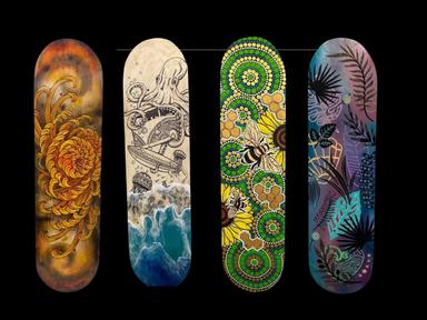 Decked out is the Annual Skateboard Art exhibition and Competition.