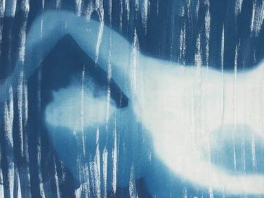 Katherine White showcases a series of cyanotypes on paper, exploring the sensation of uncertainty induced by climate change, particularly through first-hand experiences with bushfires.