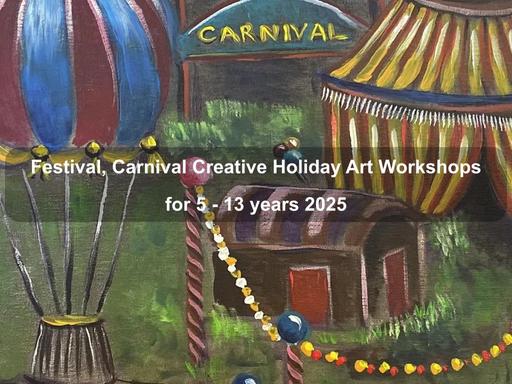 An opportunity for young people 5 - 13 years to explore vibrant colour, movement, and celebration through a curated art experience inspired by festivals and performance art An opportunity for young people 5 - 13 years to explore vibrant colour, movement, and celebration through a curated art experience inspired by festivals and performance art