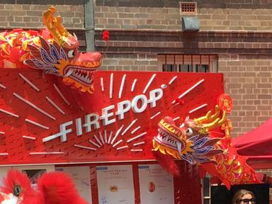 Firepop brings their pop-up to the Rocks Lunar Markets for 2021 Lunar New Year celebrations. With lion dancers- art inst...