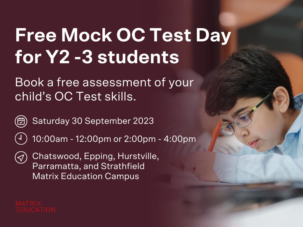 Free Mock OC Test Day for Year 2 and 3 students 2023 | Parramatta