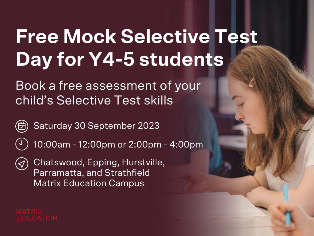 Free Mock Selective Test Day for Y4 and 5 students 2023 | Parramatta