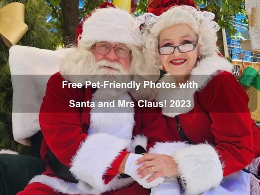 Gather your friends and family (including the furry ones) for a free photo with Santa and Mrs Claus