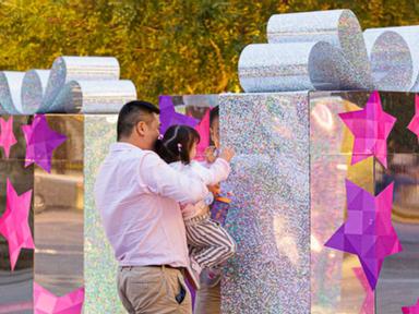 Gigantic 6-foot tall Christmas presents are taking over the Harbourside Forecourt- decorated with shimmering silver and ...