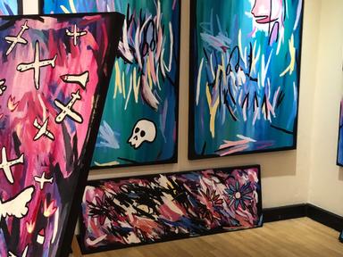 A pop up gallery in the heart of Surry Hills- the artist Paul Gilsenan is known for his vibrant colourful pieces often j...