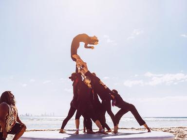 Queensland's Arc Circus Co. and Yugambeh Dancers perform this visually spectacular Dreamtime story across Sydney's this ...