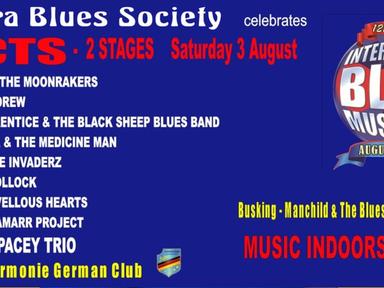 Canberra Blues Society celebrates the 12th International Blues Music Day with 9 fantastic acts on 2 stages.