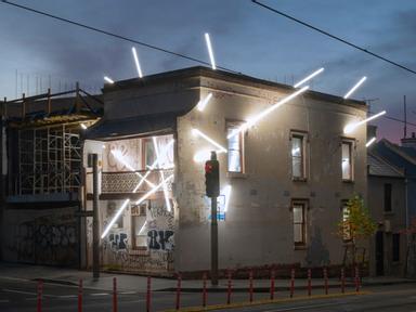 Intersections creates large LED beams of white light that pierce through the entire building. The artwork creates a spec...