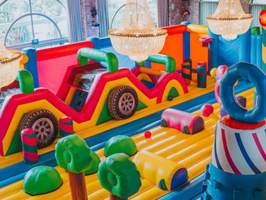 These school holidays, little ones can jump, climb, and explore our giant inflatable playground at The Grounds of Alexan...