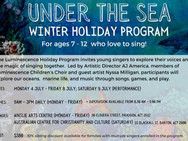 Luminescence Children's Choir Holiday program is a 6-day workshop for young people aged 7-12 who love to sing.  There is...