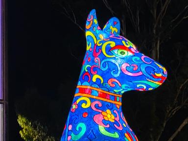 Loyal- smart and sociable- Dogs are a friend to many.The large- friendly- fiberglass lanterns combine traditional Chines...