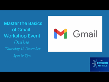 The "Mastering the Basics of Gmail" webinar event by 1 to 1 IT Coaching Australia is designed to help participants gain confidence and proficiency in using Gmail. This engaging and interactive online event is tailored for beginners and covers essenti