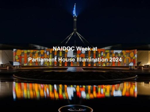 Come and see the façade of Australian Parliament House illuminated in moving shapes and colours