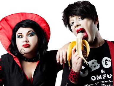 Fresh from Glastonbury Festival. Berlin's Prince and Princess of Art Rock and Europop, Otto & Astrid - Die Roten Punkte,... Fresh from Glastonbury Festival. Berlin's Prince and Princess of Art Rock and Europop, Otto & Astrid - Die Roten Punkte,...
