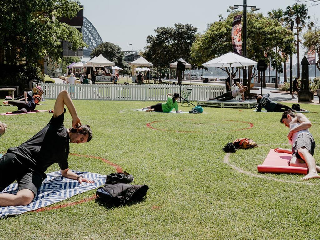 Outdoor pilates by the harbour 2020 | The Rocks