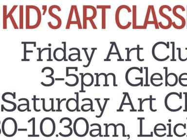 Kid's art and craft classes:Friday Art Club 3pm - 5pm in Glebe.Saturday 9.30am -10.30am in Leichhardt.Flourish Art Colle...