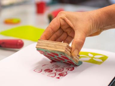 In this hands-on workshop, you'll design your own printed holiday gift wrapping paper which includes making a stamp. Our...