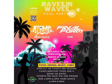 A Las Vegas-style pool party, completely immersed in a vibrant rave atmosphere, situated at Alba Hotel.
