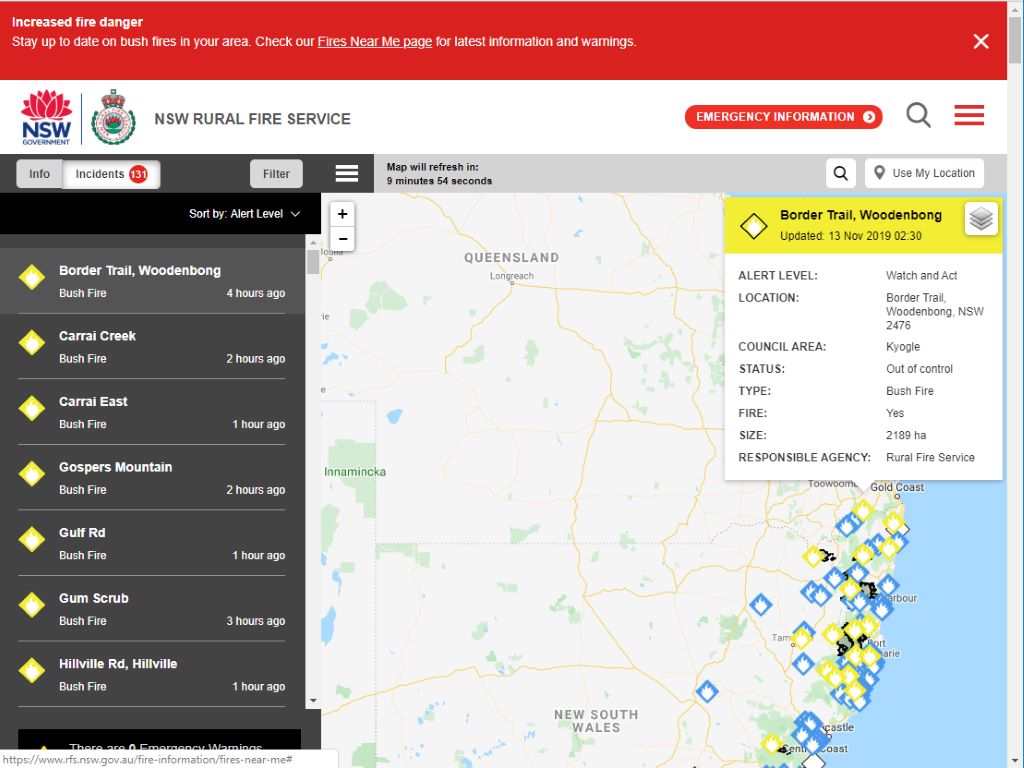 Bush fires near me | UpNext