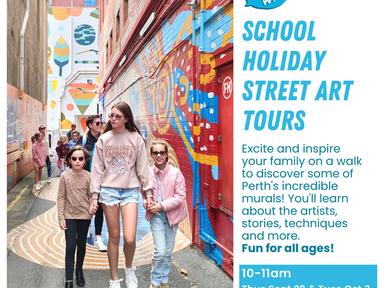 Discover the vibrant world of street art in Perth on our special 1-hour School Holiday Street Art Tour. Led by knowledge...