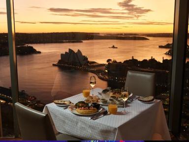 Over a sumptuous lobster omelette and fine glass of champagne, be one of the first in the world to witness the magic of sunrise, shining over Sydney Harbour Bridge and Sydney Opera House.
