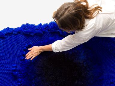 Blue on Blue is an immersion into blue as an experience rather than an image. The weavings are formed through repetition...