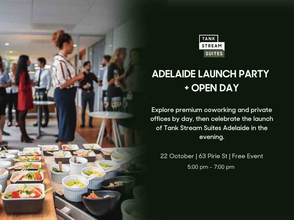 Tank Stream Suites Adelaide Launch Party 2025 | What's on in Adelaide Tank Stream Suites Adelaide Launch Party 2025 | What's on in Adelaide