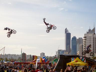 Witness awe inspiring feats of gravity as some of Perth's best Motocross and BMX riders show off their moves. Enjoy the ...