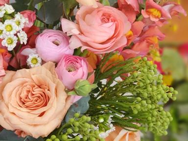 We'll share the secret to creating gorgeous floral designs.Master the art of flower arranging that you can adapt to home...
