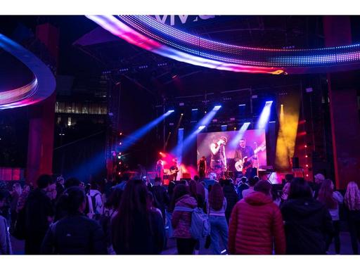 Experience Vivid Sydney's dazzling light displays, free live music under the stars, and buzzing DJ sets at Tumbalong Par...