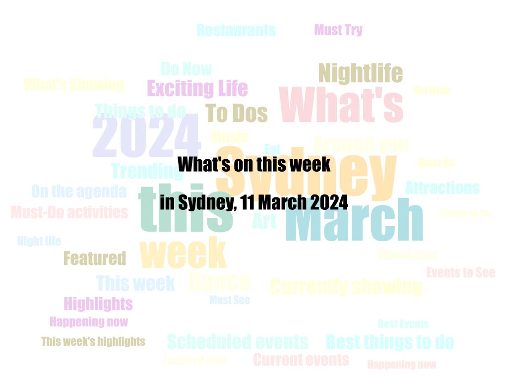 What's on this week in Sydney, 11 March 2024 | UpNext