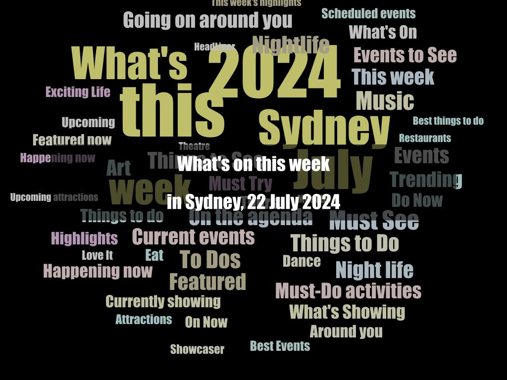 What's on this week in Sydney, 22 July 2024 | UpNext