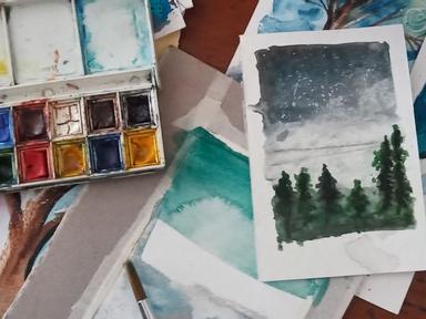 Looking for fun things to do at home this winter? Learn how to paint a watercolour winter landscape from the comfort of ...