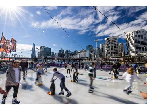 Get your skate on at Darling Harbour's Ice Skating Rink!...